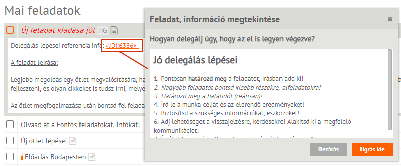 Referencia anyagok egy feladathoz a hatékony munkavégzés miatt.